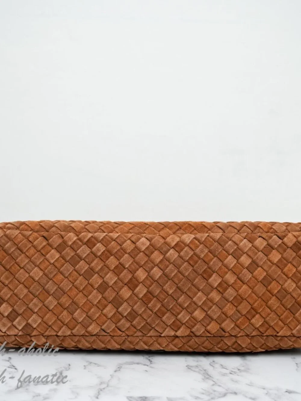 Tory Burch Thea Woven Suede Zip Top Shoulder Bag in Chicory Brown NWT
